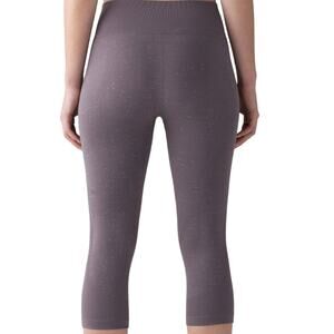 Lululemon Free To Flow Crop 17" Magnum White Seamless High Rise Speckled 0